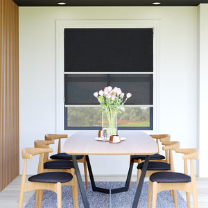 Double Roller Blinds Bond Blockout Charcoal & Elite Sunscreen Coal - 1786424650