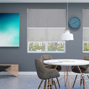Double Roller Blinds Bond Blockout Cloud & Elite Sunscreen Concord - 1785644328