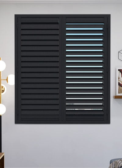 Aluminium P Soot Plantation Shutters – ABC Blinds Online